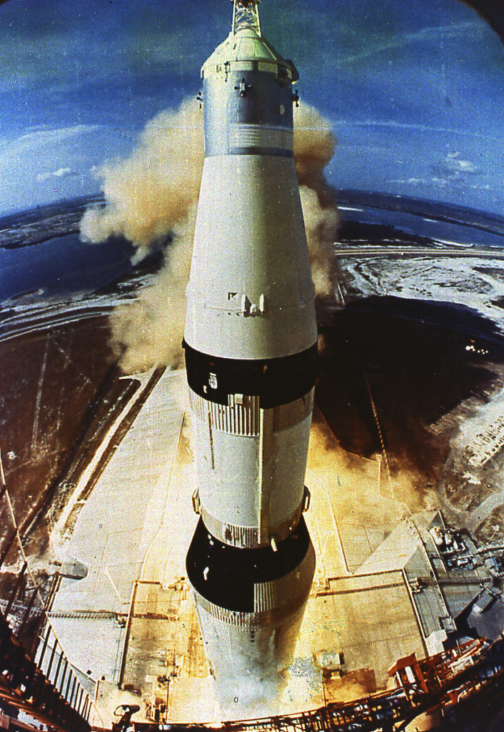 The Apollo 11 Saturn V rocket lifts off from Kennedy Space Centre July 16, 1969.