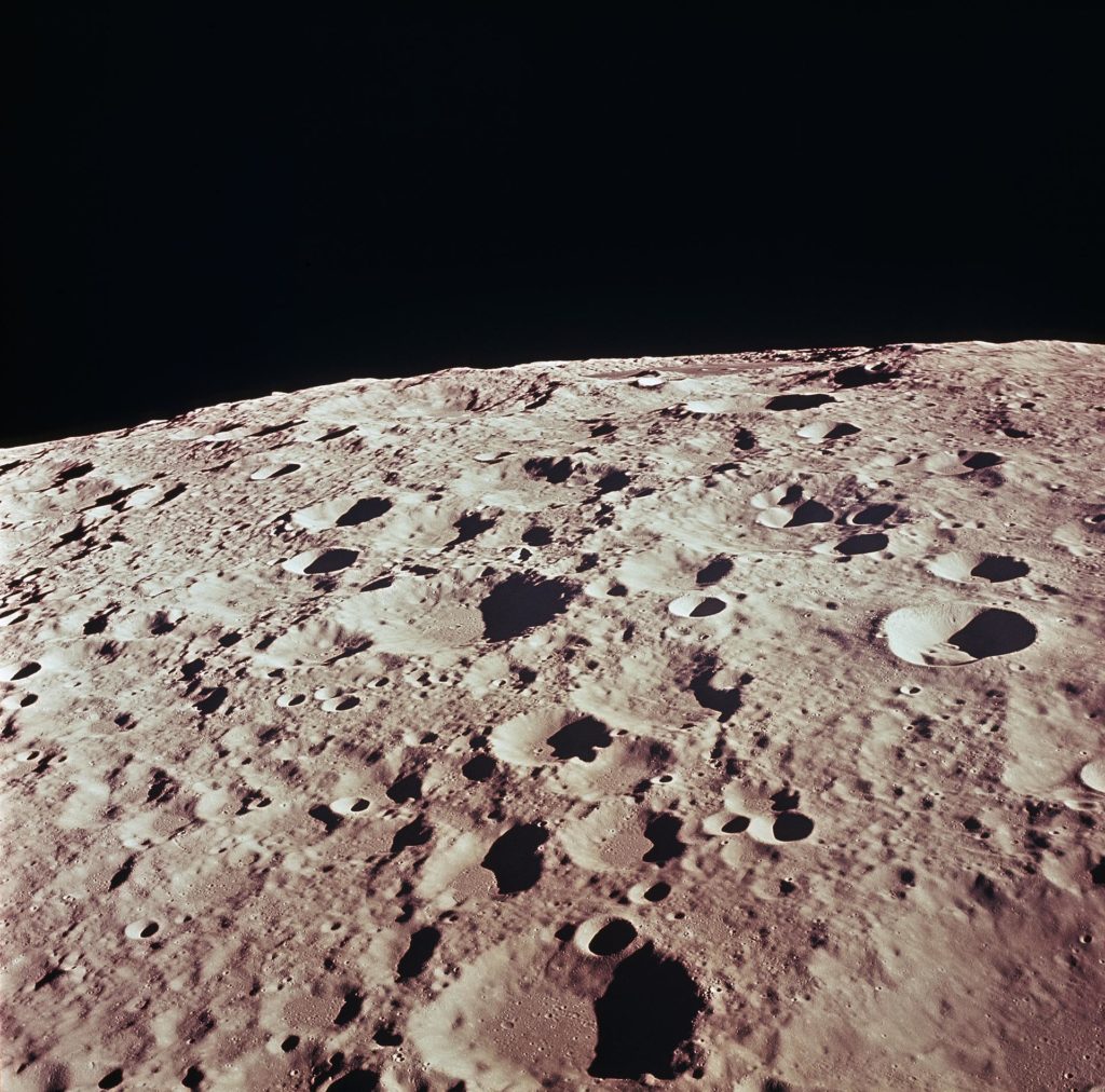 Craters photographed by the Apollo 11 lunar lander.