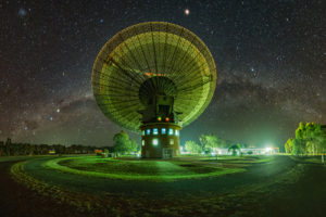 Parkes Radio Telescope at night